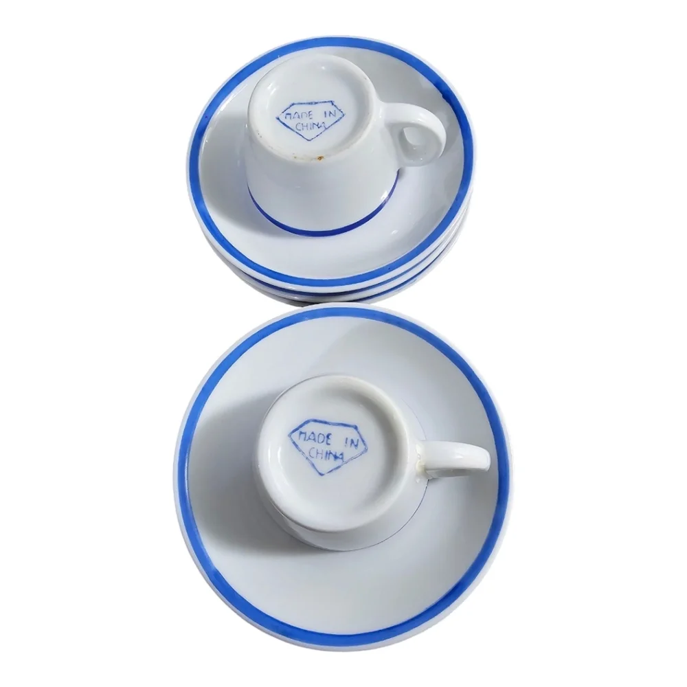 Vintage Elegant Blue and White China Tea/Espresso 12 Piece Set - Picture 5 of 8